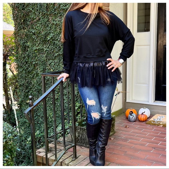 Absolutely Fabulous Paris chic chiffon trim layered top - Picture 6 of 8